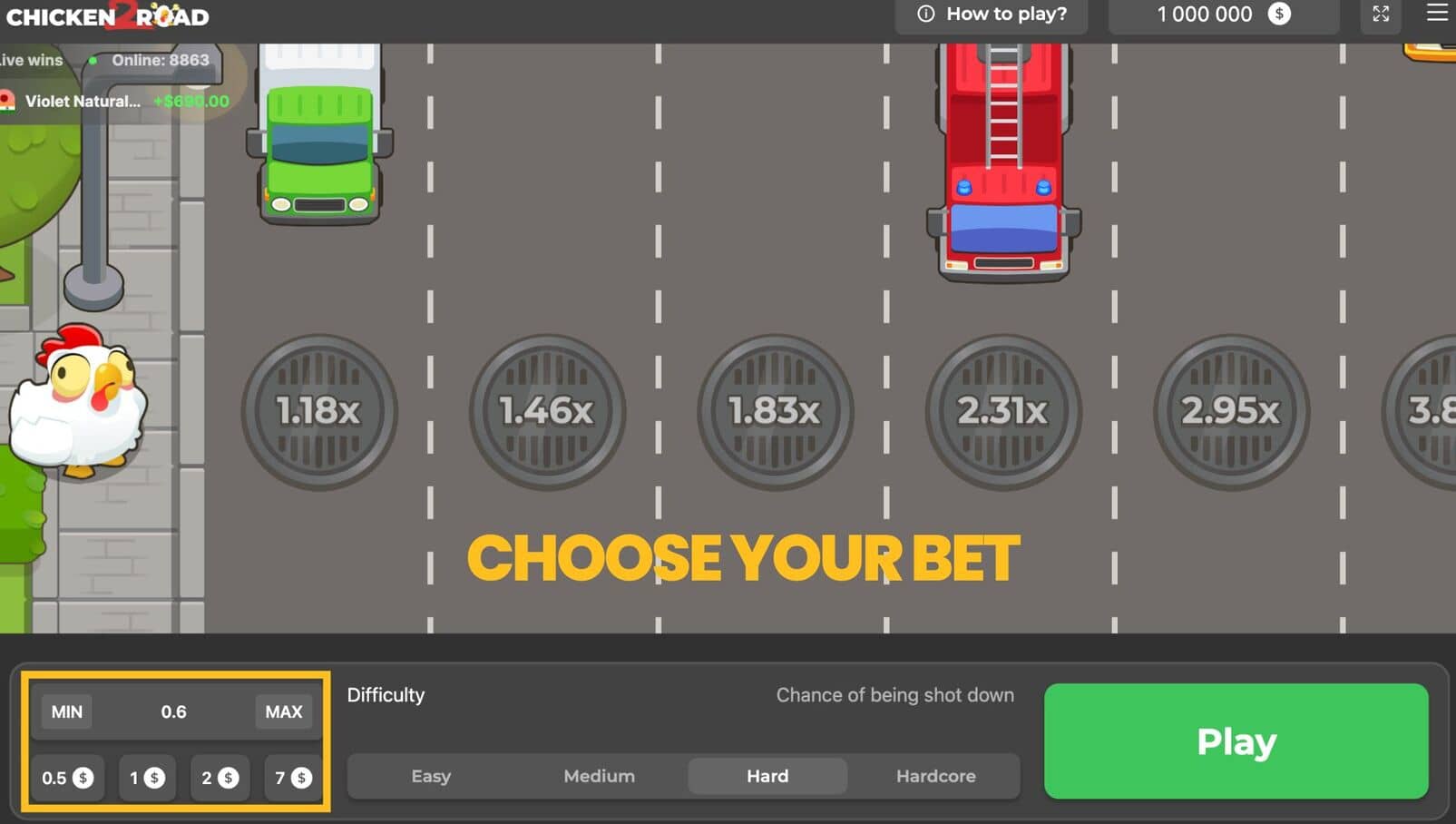 Fase 1 - Iscriviti ed effettua il tuo primo deposito - Chicken Road 2